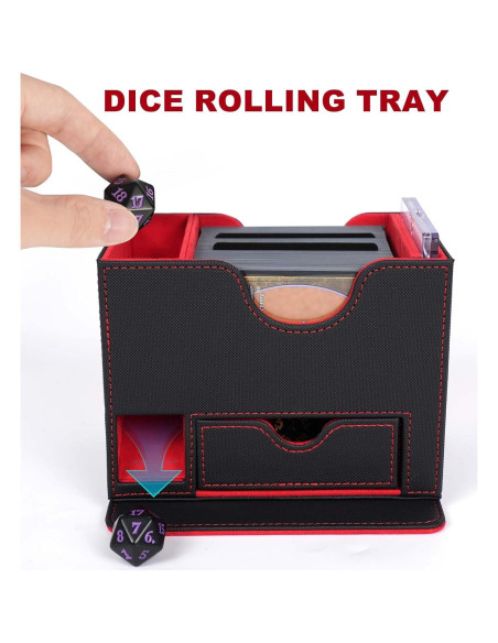 Caja de Almacenamiento AFIING para Cartas 120+ Negra Roja