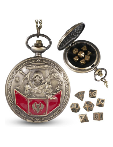Juego de Dados D&D Banloga 7PCS Metal con Estuche