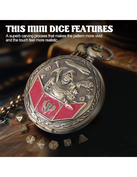 Juego de Dados D&D Banloga 7PCS Metal con Estuche