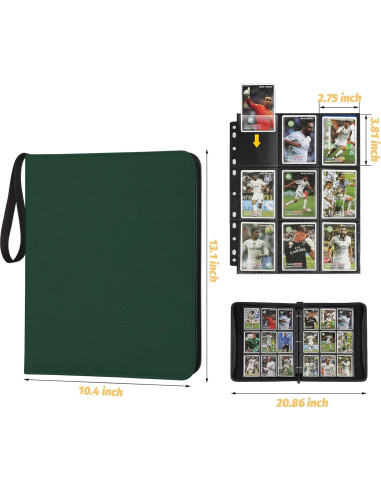 Carpeta de Tarjetas 720 Bolsillos PU NEWBINDER Verde Oscuro