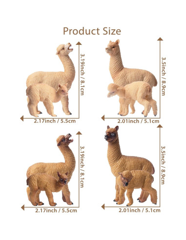 Figuras de Alpaca Toymany 8PCS Juguete Educativo Realista