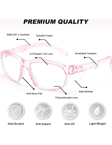 Gafas de Seguridad ProtectX Classic Rosa 2.0 Antirayones