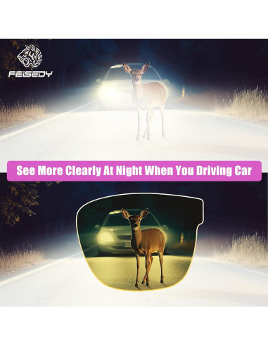 Gafas de Conducción FEISEDY Polarizadas Nocturnas 60mm