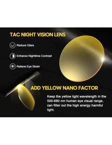 Gafas de Visión Nocturna TJUTR Amarillas Polarizadas UV