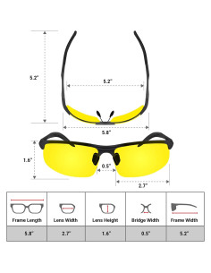 Gafas de Visión Nocturna BLUPOND Tinte Amarillo Antideslumbrantes 2