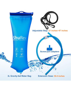 Bolsa de Agua de Gravedad 3L ShuRex para Filtros de Agua 2