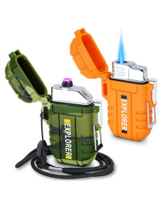Paquete de 2 Encendedores Laffizz USB Impermeables Camping