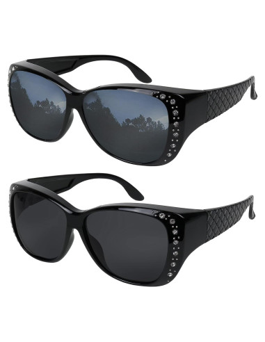 Gafas de sol UV para usar sobre gafas - Marco Negro