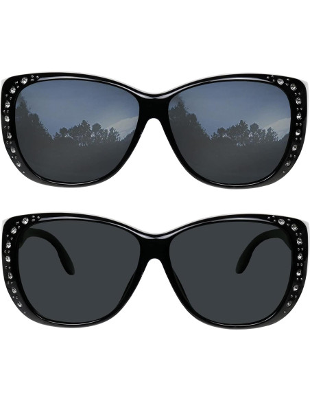 Gafas de sol UV para usar sobre gafas - Marco Negro Gafas de sol UV para usar sobre gafas - Marco Negro