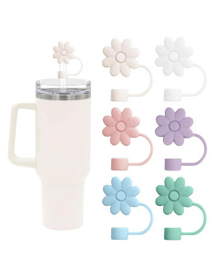 Cubiertas de Pajitas de Silicona SEMATA Flor Rosa 6PCS