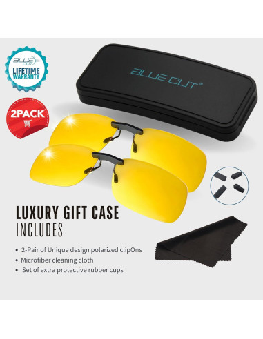 Gafas de Sol Polarizadas Clip On Blue Cut UV 400