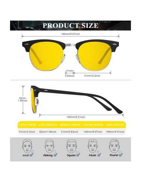 Gafas de visión nocturna KALIYADI 2 pares UV protección