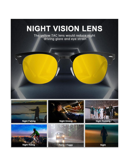 Gafas de visión nocturna KALIYADI 2 pares UV protección