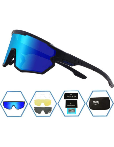 Gafas de sol deportivas GIEADUN con 3 lentes intercambiables
