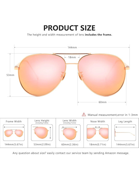 Gafas de sol aviador SUNGAIT - Lentes polarizados grandes