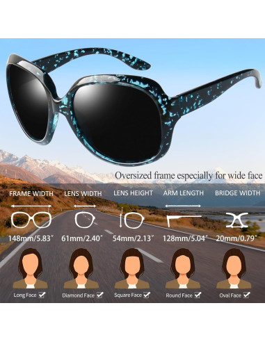Gafas de sol grandes Joopin polarizadas UV400 para mujeres