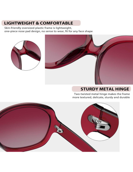 Gafas de sol grandes Joopin polarizadas UV400 para mujer Gafas de sol grandes Joopin polarizadas UV400 para mujer