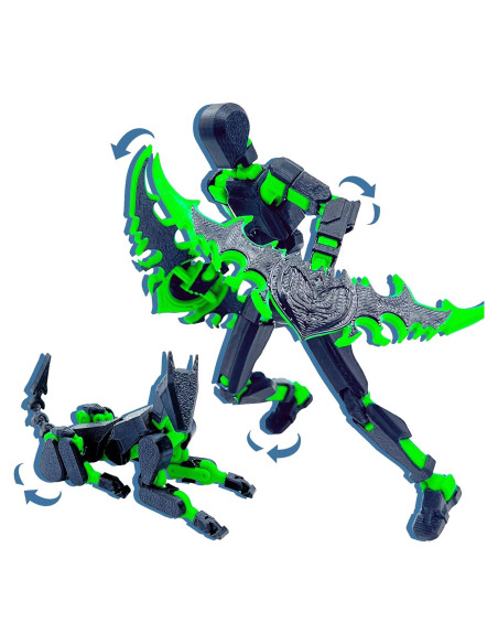 Conjunto de Figuras de Acción T13 Uodofy Modular 3D Negro Verde