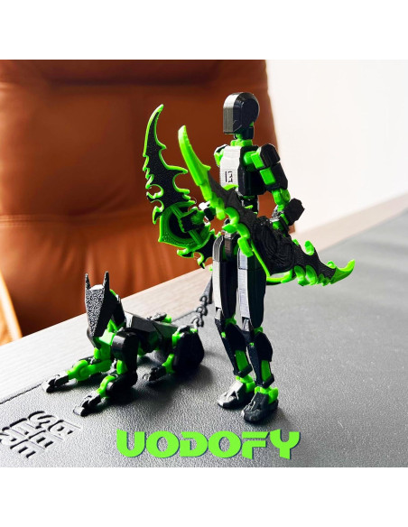 Conjunto de Figuras de Acción T13 Uodofy Modular 3D Negro Verde