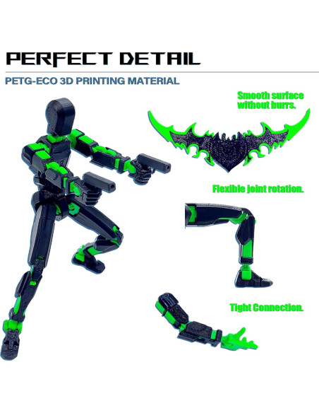 Conjunto de Figuras de Acción T13 Uodofy Modular 3D Negro Verde