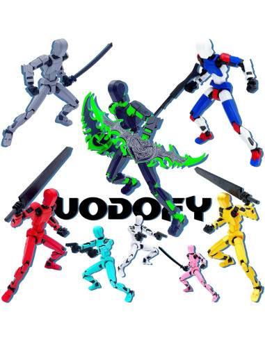 Conjunto de Figuras de Acción T13 Uodofy Modular 3D Negro Verde