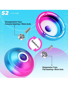 Yoyo Responsivo S2 - Yoyo para Niños y Adultos - Azul Rosa 2