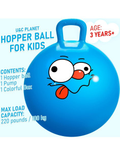 Pelota de Salto U&C 50 cm Azul para Niños 5-9 Años 2