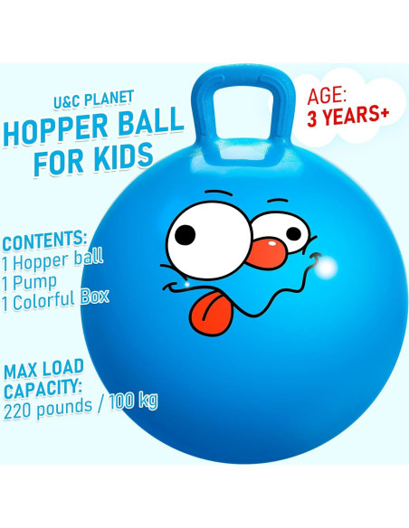 Pelota de Salto U&C 50 cm Azul para Niños 5-9 Años