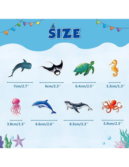 Adornos para Cupcakes WERNNSAI 32 Pcs Océano Fiesta