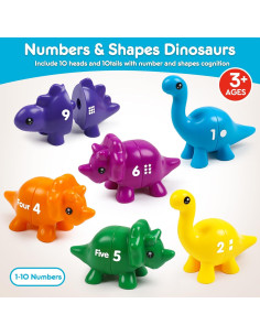 Juguetes Montessori Dinosaurios NAODONGLI 12 cm Aprendizaje 2