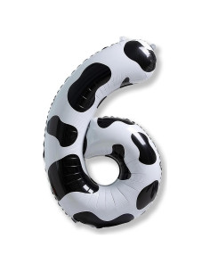 Globo Número 6 Gigante Isndare 101,6 cm Diseño de Vaca