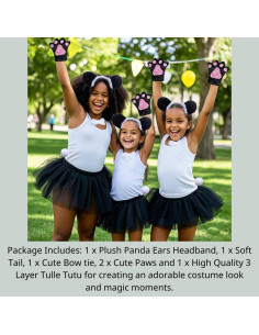 Disfraz Infantil Kirei Sui Panda con Tutú y Diadema 3-8 Años 2