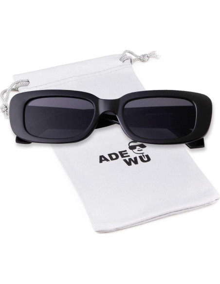 Gafas de sol rectangulares ADE WU unisex retro 90s UV400 Gafas de sol rectangulares ADE WU unisex retro 90s UV400