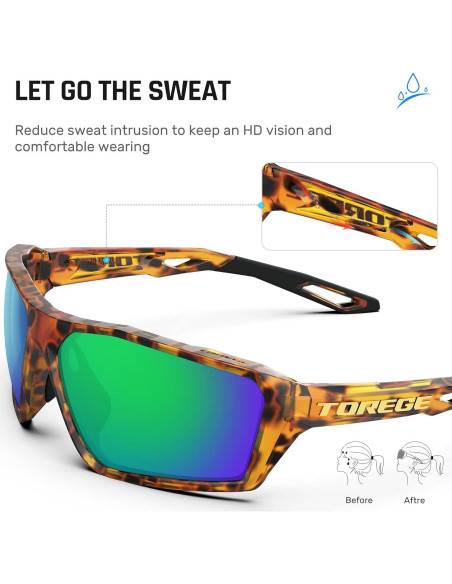 Gafas de sol deportivas TOREGE polarizadas para deportes