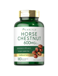Extracto de Castaño de Indias Carlyle 600mg 180 Cápsulas Suplemento Herbal