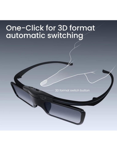 Gafas 3D JMGO recargables DLP-Link 40h ligeras 26g