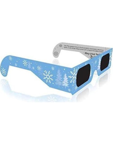 Gafas 3D Navidad GSM Brands - 50 Piezas Copos de Nieve