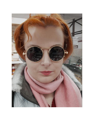 Gafas de sol redondas AIEYEZO steampunk marco metálico UV