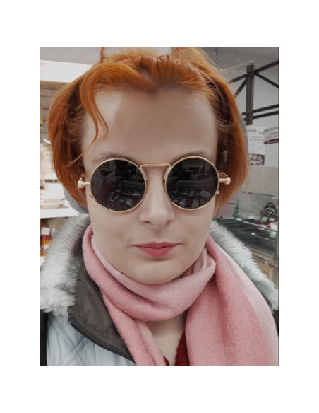 Gafas de sol redondas AIEYEZO steampunk marco metálico UV