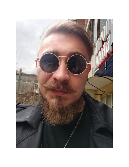 Gafas de sol redondas AIEYEZO steampunk marco metálico UV