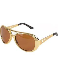 Gafas de sol aviador Big Mo's Toys doradas para fiestas 2