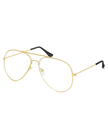 Gafas de Disfraz Skeleteen Aviador Doradas 70s Adultos Niños