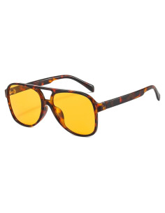 Gafas de sol aviador retro UV400 unisex amarillas grandes