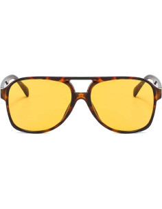 Gafas de sol aviador retro UV400 unisex amarillas grandes 2