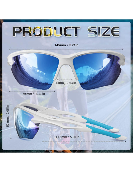 Gafas de sol deportivas DEAFRAIN Dfsg21b polarizadas UV400