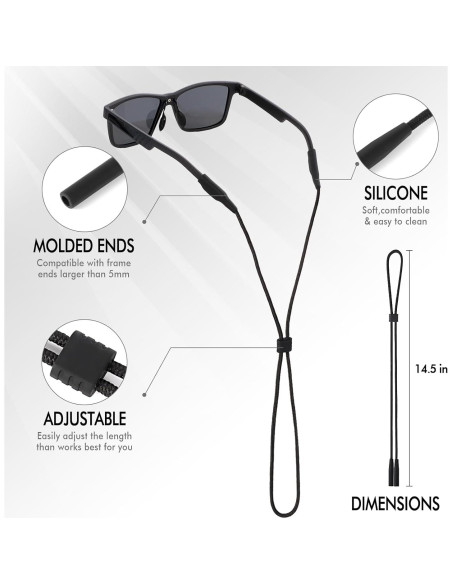 Correa Ajustable para Gafas - 3 Pcs - Suave y Cómoda