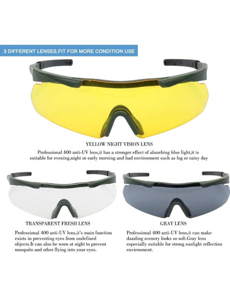 Gafas Tácticas Xaegistac 3 Lentes Intercambiables Unisex