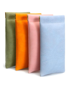 Estuche para Gafas iGeyzoe 4 Pack PU Portátil Unisex