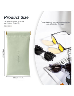 Estuche para Gafas Suave 2 Pack - Cuero PU Rosa Verde 2