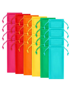 24 Fundas de Gafas Microfibra Multicolor con Cierre